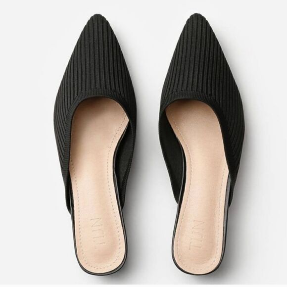TIJN Helka Slide Mules - Vegan - Black Knit Pointed Toe - Size 6.5 - Picture 7 of 7